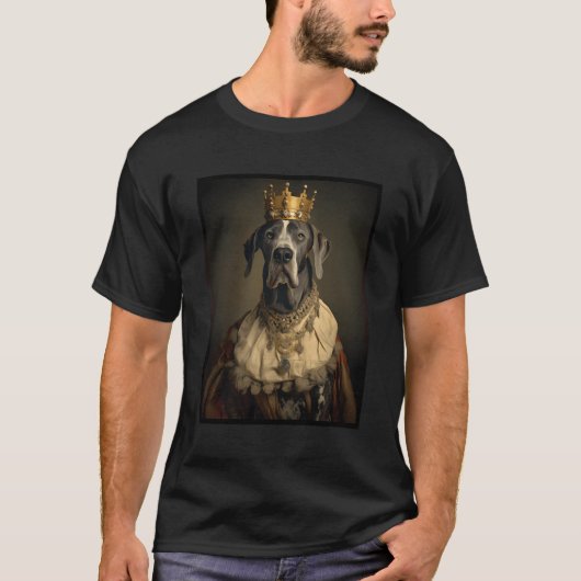 Grote Deen Hond Portret Renaissance Grappig Huisdi T-shirt (Voorkant)
