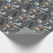 Grote Deen Hond Rijden Motorfiets Kerstmis Cadeaupapier (Hoek)