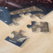 Grote Deen Hond Rijden Motorfiets Kerstmis Legpuzzel (Zijkant)