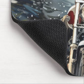 Grote Deen Hond Rijden Motorfiets Kerstmis Muismat (Hoek)