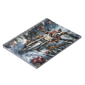 Grote Deen Hond Rijden Motorfiets Kerstmis Notitieboek (Linkerzijde)