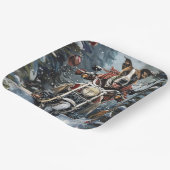 Grote Deen Hond Rijden Motorfiets Kerstmis Papieren Bordje (Gebogen)