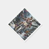 Grote Deen Hond Rijden Motorfiets Kerstmis Servet (Hoek)