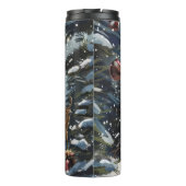 Grote Deen Hond Rijden Motorfiets Kerstmis Thermosbeker (Achterkant)