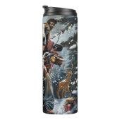 Grote Deen Hond Rijden Motorfiets Kerstmis Thermosbeker (Geroteerd rechts)