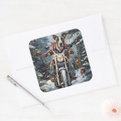 Grote Deen Hond Rijden Motorfiets Kerstmis Vierkante Sticker (Envelop)