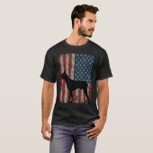 Grote Deen Hond Silhouet  Amerikaanse Vlag 4t T-shirt (Voorkant volledig)