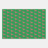 Grote Deen Hond Silhouet Groene Vrolijke Woofmas Inpakpapier Vel (Voorkant 3)