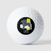 Grote Deen Hond Silhouet Monogram TriGrid Golfballen (Voorkant)