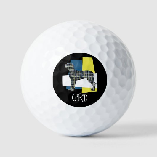 Grote Deen Hond Silhouet Monogram TriGrid Golfballen (Voorkant)