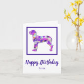 Grote Deen Hond Silhouet PPY&B Verjaardag Kaart (Gele Bloem)