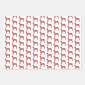 Grote Deen Hond Silhouet Rood Merry Woofmas Inpakpapier Vel (Voorkant 3)