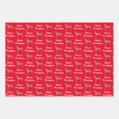 Grote Deen Hond Silhouet Rood Merry Woofmas Inpakpapier Vel (Voorkant)