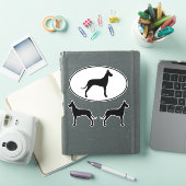 Grote Deen Hond Silhouetten Vinyl Sticker Set (iPad Cover)