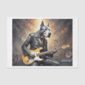 Grote Deen hond spelen elektrische gitaar Tissuepapier (Voorkant)