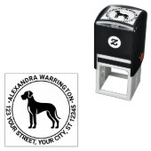Grote Deen Hond Staande Zijde Naam Terugkeer Adres Zelfinktende Stempel (In situ)