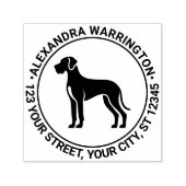 Grote Deen Hond Staande Zijde Naam Terugkeer Adres Zelfinktende Stempel (Design)