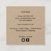 Grote Deen Hond Walker Trainer Puppy zittend KRAFT Vierkante Visitekaartje (Achterkant)