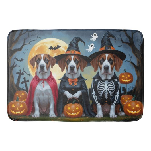 Grote Deen Honden Pompoen Halloween Grappig Badmat (Voorkant)