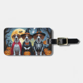 Grote Deen Honden Pompoen Halloween Grappig Bagagelabel (Voorkant horizontaal)