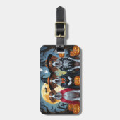 Grote Deen Honden Pompoen Halloween Grappig Bagagelabel (Voorkant verticaal)