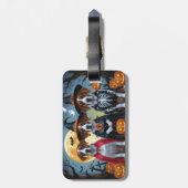 Grote Deen Honden Pompoen Halloween Grappig Bagagelabel (Achterkant verticaal)