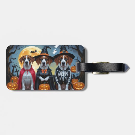 Grote Deen Honden Pompoen Halloween Grappig Bagagelabel (Achterkant horizontaal)