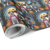 Grote Deen Honden Pompoen Halloween Grappig Cadeaupapier (Rol Hoek)