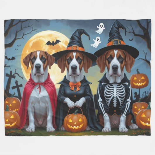 Grote Deen Honden Pompoen Halloween Grappig Fleece Deken (Voorkant (Horizontaal))