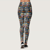 Grote Deen Honden Pompoen Halloween Grappig Leggings (Achterkant)