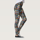 Grote Deen Honden Pompoen Halloween Grappig Leggings (Rechts)