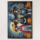 Grote Deen Honden Pompoen Halloween Grappig Legpuzzel (Verticaal)