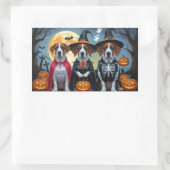Grote Deen Honden Pompoen Halloween Grappig Rechthoekige Sticker (Tas)