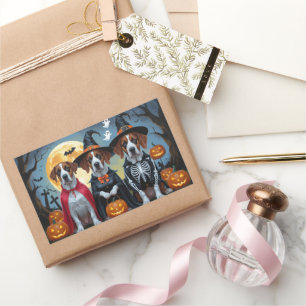 Grote Deen Honden Pompoen Halloween Grappig Rechthoekige Sticker