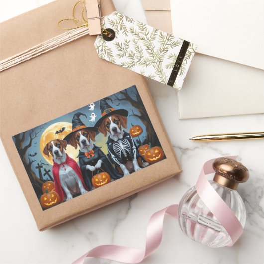 Grote Deen Honden Pompoen Halloween Grappig Rechthoekige Sticker (Geschenken)