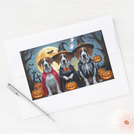 Grote Deen Honden Pompoen Halloween Grappig Rechthoekige Sticker (Envelop)