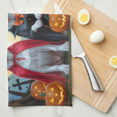 Grote Deen Honden Pompoen Halloween Grappig Theedoek (Quarter Fold)