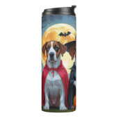 Grote Deen Honden Pompoen Halloween Grappig Thermosbeker (Gedraaid links)