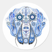 Grote Deen hoofd tekening Ronde Sticker (Voorkant)