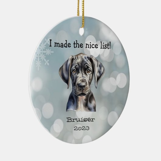 "Grote Deen" Huisdier Kerst Ornament (Rechts)