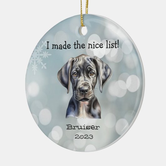 "Grote Deen" Huisdier Kerst Ornament (Links)