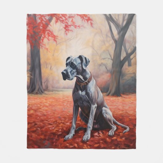 Grote Deen in Herfst laat Herfst inspireren Fleece Deken (Voorkant)