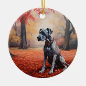 Grote Deen in Herfst laat Herfst inspireren Keramisch Ornament (Voorkant)