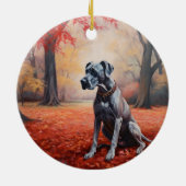 Grote Deen in Herfst laat Herfst inspireren Keramisch Ornament (Achterkant)