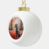 Grote Deen in Herfst laat Herfst inspireren Keramische Bal Ornament (Rechts)