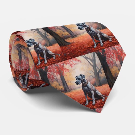 Grote Deen in Herfst laat Herfst inspireren Stropdas (Opgerold)