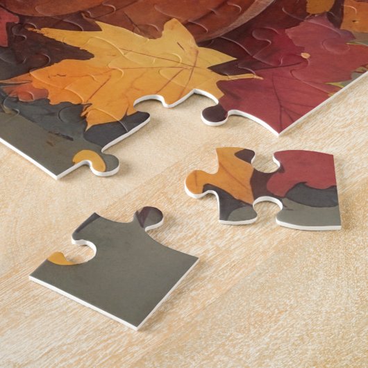Grote Deen in het najaar verlaat Thanksgiving kuns Legpuzzel (Zijkant)