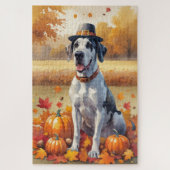 Grote Deen in het najaar verlaat Thanksgiving kuns Legpuzzel (Verticaal)