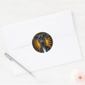 Grote Deen in Retro Comic Style Ronde Sticker (Envelop)