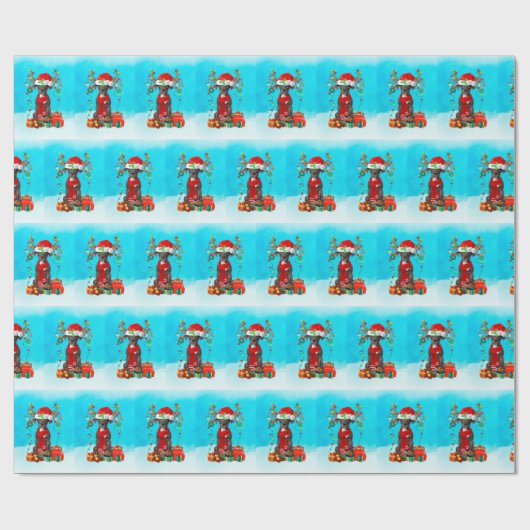 Grote Deen in sneeuw met kerstcadeaus Cadeaupapier (Vlak)